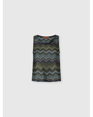 Missoni Sleeveless Viscose Top With Snake Motif - Multicolor