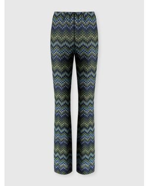 Missoni Snake Motif Viscose Flare Pants - Blue