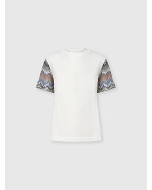 Missoni Cotton Jersey Crewneck T-Shirt With Contrast Sleeves - Multicolor