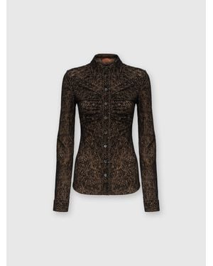 Missoni Zig Zag Tulle Shirt With Gathering - Black