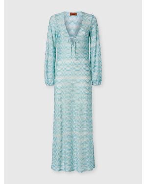 Missoni Long-Sleeved Cover-Up Dress - Blue