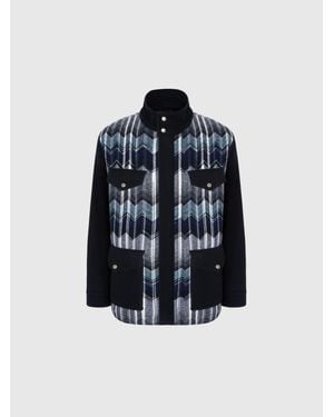 Missoni Field Jacket With Zigzag Pattern - Blue