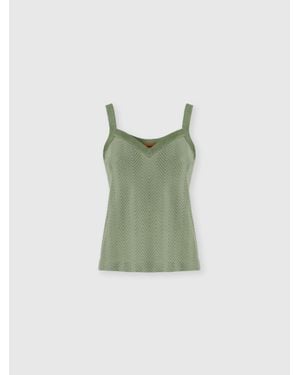 Missoni Sleeveless Zigzag Knit Top - Green