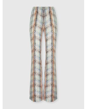 Missoni Multi-Technique Mixed Viscose Lamé Flared Trousers - White
