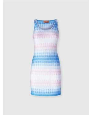 Missoni Short Cover-Up With Halter Neck And Dégradé Pattern - Blue