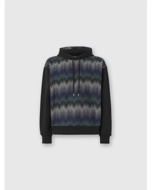 Missoni Hoodie With Zigzag Insert - Blue