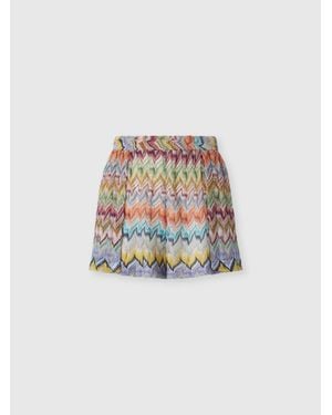Missoni Cover-Up-Shorts Aus Viskose-Lamé, Damen, Größe - Weiß