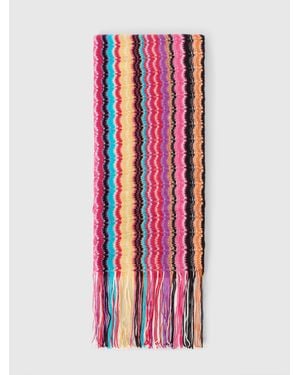 Missoni Wool And Viscose Scarf With Fringes - Red