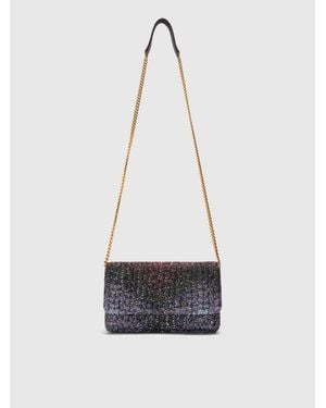 Missoni Leather And Canvas Wallet On Chain - White