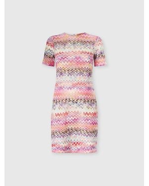 Missoni Short Short-Sleeve Dress, & Multicoloured - Pink