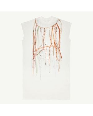 MM6 by Maison Margiela Pearl Jersey Dress - White