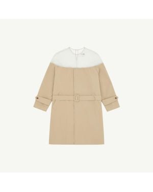MM6 by Maison Margiela High-Cut Cotton Trench Dress - Natural