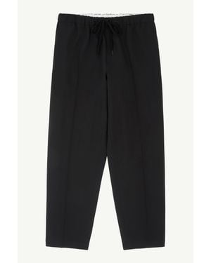 MM6 by Maison Margiela Wool Blend Trousers - Black