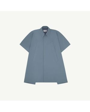MM6 by Maison Margiela Water-Repellent Cotton Gabardine Coat - Blue