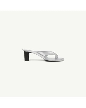MM6 by Maison Margiela Anatomic Leather Flip Flop Mules - Metallic