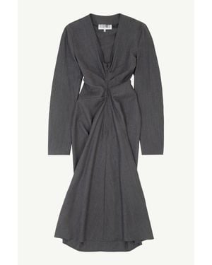 MM6 by Maison Margiela Wool Cotton Tailoring Dress - Grey