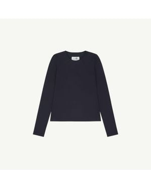 MM6 by Maison Margiela Lycra Jersey Long-Sleeve Top - Blue