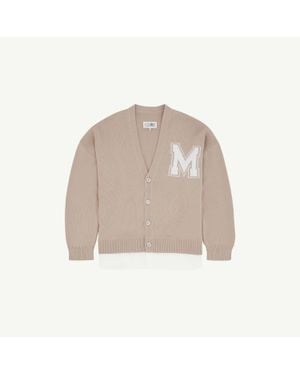 MM6 by Maison Margiela Two-In-One Knit Cardigan - Natural