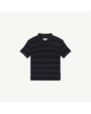MM6 by Maison Margiela Ribbed Polo Top - Blue