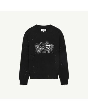 MM6 by Maison Margiela Rabbit Print Jumper - Black