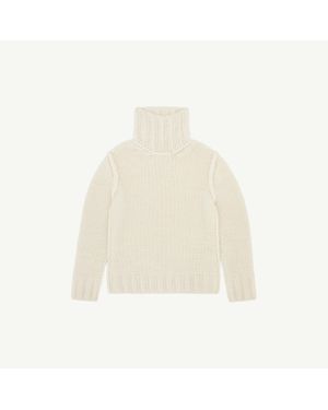 MM6 by Maison Margiela Chunky Wool Turtleneck Jumper - White