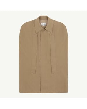 MM6 by Maison Margiela Mantel-Umhang Aus Wasserdichter Baumwolle, Frau, Größe - Natur