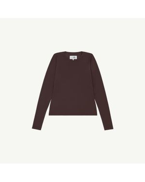 MM6 by Maison Margiela Lycra Jersey Crew Neck Top - Red