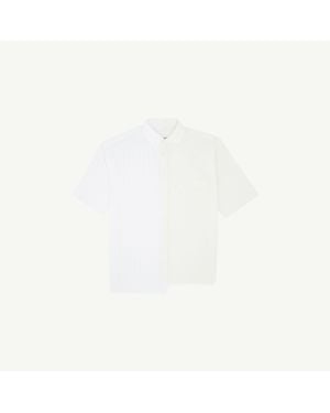 MM6 by Maison Margiela Two-Tone Cotton Poplin Shirt - White