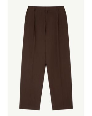 MM6 by Maison Margiela Wool Shirting Trousers - Brown