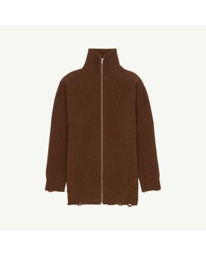 MM6 by Maison Margiela Ribbed Knit Jacket - Brown