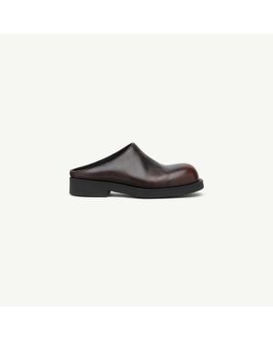 MM6 by Maison Margiela Mules Biker En Cuir Brossé, Femme, Taille - Noir