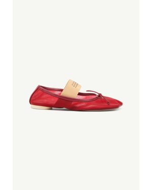 MM6 by Maison Margiela Anatomic Numeric Ballerinas - Red