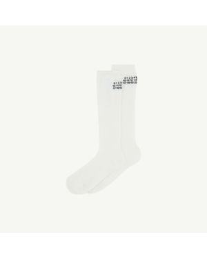 MM6 by Maison Margiela Rib Knee-High Socks - White
