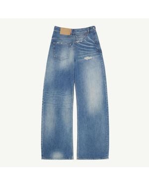 MM6 by Maison Margiela Twist Wide Leg Jeans - Blue