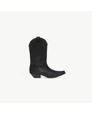 MM6 by Maison Margiela Florence Cowboy Boots - Black