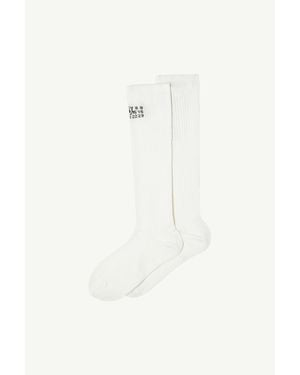 MM6 by Maison Margiela Knee-High Socks - White