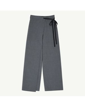 MM6 by Maison Margiela Wool-Blend Trousers - Grey