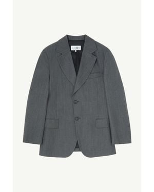 MM6 by Maison Margiela Wool Cotton Tailoring Suit Jacket - Grey