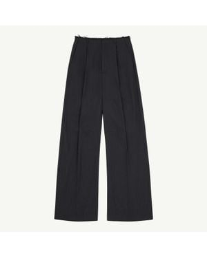 MM6 by Maison Margiela Pinstripe Wool Wide-Leg Trousers - Blue