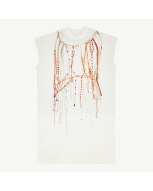 MM6 by Maison Martin Margiela Pearl Jersey Dress - White