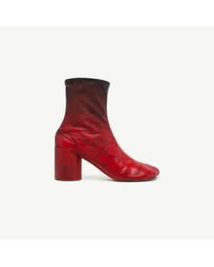 MM6 by Maison Margiela Anatomic Block-Heel Boots - Red