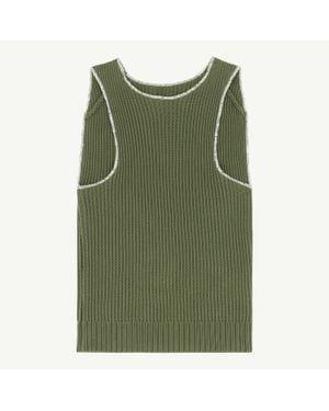 MM6 by Maison Margiela Ribbed Knit Sleeveless Top - Green