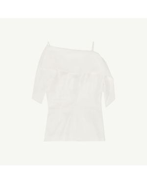 MM6 by Maison Margiela Folded Jacquard Top - White