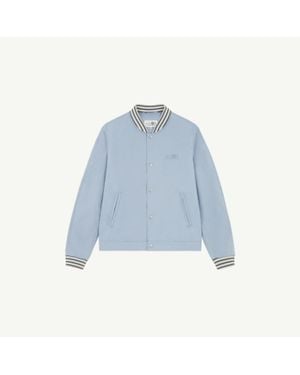 MM6 by Maison Margiela Washed Cotton Varsity Jacket - Blue