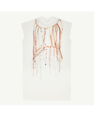 MM6 by Maison Margiela Pearl Jersey Dress - White