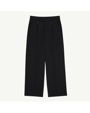 MM6 by Maison Margiela Stapled Wool Trousers - Black