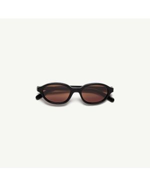 MM6 by Maison Margiela Slim Oval Sunglasses - Black
