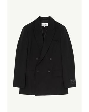 MM6 by Maison Margiela Wool Blend Suit Jacket - Black