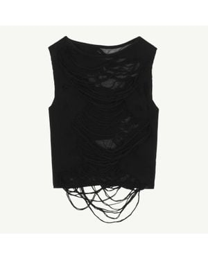 MM6 by Maison Martin Margiela Distressed Top - Black