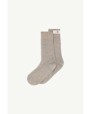MM6 by Maison Margiela Wool Blend Socks - White